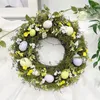 Decorative Flowers 40cm Easter Wreath Decoration With Twigs And Pastel Eggs Natural Garland Door Wall Decorations Pendant Home Festival