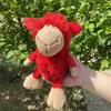 Animali di peluche ripieni di peluche 25 cm Sheep rossa bambola di peluche carina bambola animale morbida bambola da bambola ripieno per bambini giocattolo peluche per sonno regalo di compleanno partner 240327