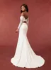 moderno Al Largo Della Spalla Lg Maniche In Pizzo Guaina Wedding Dres Fessura del Lato Sweep Treno Custom Made 2024 Vestido De Noival Z540 #