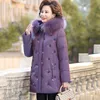 middle-aged women's Down Cott Jacket Winter Coat Plus Veet Thick Warm Outerwear Plus size Hooded Parka Overcoat Abrigo Mujer 91bQ#