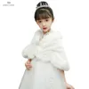 little Girl Wedding Fur Wrap Winter Warm Children Prom Party Keep Warm Coat Kids Shawl q0vJ#