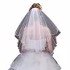 e JUE SHUNG Veli da sposa con bordi in rilievo con perle pettine Velo da sposa corto Accessori da sposa T6QI #