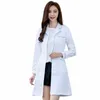 Casaco de laboratório branco cor borda decorati beleza sal cientista terno colarinho roupas para mulheres uniformes T6Xz #