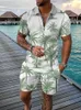 Polo da uomo Estate Hawaii Stampa 3D Polo Pantaloncini Set Moda Camicia a maniche corte oversize Pantaloni Set Abiti Uomo Tuta Abbigliamento