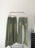 여자 청바지 Benuynffy 패션 스트리트웨어 고민 벨 바닥 바지 American Retro Low Waist Ladies Washed Flare 2024