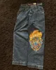 Jnco Baggy Jeans Y2K Harajuku Hip Hop Goth modèle vintage jeans de haute qualité streetwear hommes femmes Casual Casual jeans à jambes larges f5Xa #