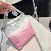 Torby na ramię designerskie torby Channells torba oryginalna skórzana diamentowa sieć sieci crossbody torba śmieciowa torba wiadra duża pojemność z kolorem gradientu