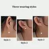 Kolczyki Dangle Real 18k złoto naturalny Akoya Pearl Drop Pure Au750 Linia Ear Simple frędzla dla kobiet drobna biżuteria