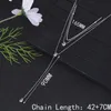 Luxury Double Layer Long Pendant Waterdrop Choker Necklace For Women Wedding Bridal Cubic Zircon Dubai Jewelry N150 240329