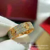 High luxury designer ring Carter Full Sky Star Ring V Gold Classic Ring Plated with 18K Gold Couple Ring No Diamond Full Diamond Fashion Gift Original 1:1 With Real Logo