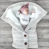 Blankets Baby Winter Warm Sleeping Bags Infant Button Knit Swaddle Wrap Swaddling Stroller Toddler Blanket