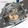 Celebrity AP Wrist Watch 26470 Royal Oak Offshore 42 Gauge Titanium Metal Gray Face Timing Date Dature Automatisk mekanisk mensur