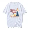 夏のo-neckプラスサイズティーボーイ思考ハウスTシャツ100％コットミュージカルアルバムカバーブレックファーストエッグプリント男性/女性トップm8en＃