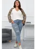 Plus Size Outono Inverno Com Decote Em V Tops Mulheres Leopardo Impressão Patchwork LG Manga Modis Senhoras Blusas Casual Solto Mulher Tops 2023 E4te #