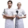 Uniforme de chef restaurante ocidental unissex cozinhar roupas de trabalho homens mulheres garçom barbeiro respirável cozinha cozinhar jaqueta de hotel q4o4 #
