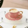 Cups Saucers European Style Coffee Cup Plate Gold Painted Mug Set High Appearance Afternoon Tea Ceramic Design Water