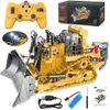 2.4G Remote Control Charging Alloy Crawler-type Heavy-duty Bulldozer with Lighting and Sound Effect, Lifting Engineering Model Children's Toys Christmas