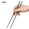 Camp Kitchen TiTo Outdoor Camping Tableware Titanium Alloy 6mm / 7mm Hollow Chopsticks for Hiking Traveling Tableware Titanium Chopsticks 240329