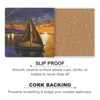 Table Mats Sailors At Sunset Under The Starry Sky Romantic Painting Ceramic Coasters (Square) Christmas Tile