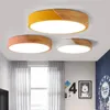 Ceiling Lights Round Wood Dimmable LED Modern Luminaire Kitchen Fixtures For Bedroom Living Room Hallway Light