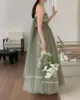 Oloey Korea Green A Line Fairy Evening Dres Wedding Party Photoshoot Strapl Prom Gowns Special Ocn Dr Lace Up 60rm#