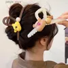 Hair Clips New simple and cute bear scratch hair clip elegant and elegant shark clip ponytail braid hair clip headscarf summer accessories Y240329