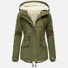 women's Winter Jacket Warm Solid Plush Thickened Lg Winter Coat Outdoor Hiking Hooded Casual Windproof Parka Coat Overcoat 61Hf#