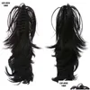 Postiches Jeedou Court 14 35cm 95g DIY Forme Déformable Métal Griffe Ponytail Synthétique Dégradé Ponytails Extensions Couleur Noire Dro Otfmh