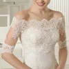 vintage Off Shoulder Custom Made Bridal Bolero White Ivory Lace Applique 1/2 Sleeve Wedding Jacket Wraps Size S M L XL Jackets 69oW#