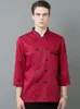 Erkek otel catering mutfak ceket restoran yemek pişirme kostümü şef üniforma fırın iş kıyafetleri bar bn iş gömlek v1an#