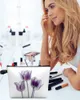 Sacos cosméticos Flor Tulipa Roxo Abstrato Maquiagem Bolsa Bolsa Essentials Lady Mulheres Wc Organizador Armazenamento Lápis Caso