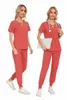 Stretch Femmes Slim Fit Scrubs Ensembles Uniformes médicaux Médecins Tops Joggers Robes chirurgicales Infirmière Accories Sal Spa Workwear Set b7LG #