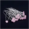 Hårtillbehör 40pcslot Kvinnor Rhinestone Hairpins For Bridal Flower Crystal Pins Clip Bridesmaid Jewelry8856915 Drop Delivery Produc OTJ8E