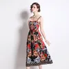Vestidos casuais wtianyuw 2024 moda pista vestido de verão feminino espaguete cinta lindo floral impressão vestidos longos