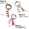 Bracelet en cuir porte-clés bracelet avec gland sans contact ouvre-porte hommes femmes O porte-clés personnalisé bracelet cercle porte-clés Drop Delive Dhz2H