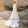 Jiayigg Satin Wedding Dr Muslim Bridal Dres 2024 Lg Sleeve Sweep Train A Line Bride Gown Robe Mariee Vestidos de Novia D741＃