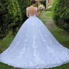 2023 New illusi White/Ivory Ball Gown Lg Wedding Dr Shorts Sleeves Dres Princ Tulle الأنيقة الزفاف E0sy#