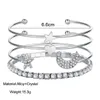 Manchette 4 pièce/ensemble femmes mode bracelet en or bracelets ouverts bijoux lune étoiles bracelets simple livraison directe Dhdey