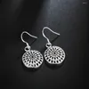 Boucles d'oreilles pendantes HXH QRX 925 en argent Sterling rondes pour femmes, bijoux de mariage rétro