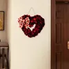 Decorative Flowers High-quality Valentine Day Decor Romantic Heart Shaped Wreaths For Valentine's Home Outdoor Love Garland Front Door