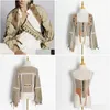 Women'S Jackets Womens Chicever Work Hit Color Irregar Coats For Women Square Collar Lantern Sleeve Lace Up Female 2021 Fashion Drop D Dhtwo