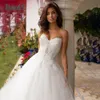 Backl Princ Pailletten Perlen Mieder Luxus Brautkleid Schatz Spitze Applikationen Puffy Organza Hochzeit Dr Robe de Marie n4t1 #