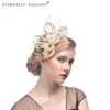 Fi Plume Headdr cheveux de mariée chapeaux accessoires Elagant dames fête chapeau de mariée pour le mariage 29Yr #