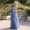 Elegant 3D Floral Appliques Prom Dres 2024 SEXY OPEN BACK A LINE TULLE kjol LG Formella aftonklänningar för Women Party S5kw#