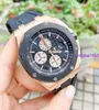 Nice AP Na rękę Epicko Royal Oak Offshore Series 26401ro Rose Gold Black Dial Three Eyes Chronograph Mens Fashion Sports Machinery Watch