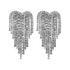 Dangle Earrings Dvacaman Luxury Fashion Long Tassel Rhinestone Love Love love drop for clear透明なクリスタルフリンジジュエリー