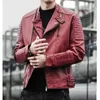 Herren-Leder-Kunstleder, Markenkleidung, Herren-Slim-Fit-Jacke, modische einfarbige Motorrad-Winterjacken, Chaqueta Hombre, winddichter schwarzer Ledermantel 240330