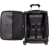 حقائب الطاقم Versapack Softside قابلة للتوسيع 8 عجلات Spinner تحمل على الأمتعة ميناء USB الرجال والنساء طائرة أسود 21 بوصة