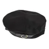 Bérets femme coton béret chapeau artiste casquette noir bonnet Vintage pour personnalisé