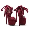 Scarpe da ballo 067 PU Uppre Color Sandali con tacco alto 17 cm / 7 pollici Spettacolo di modelli sexy e pole dance